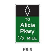 Preferential Lane Intermediate Egress Advance [HOV symbol] E8-6
