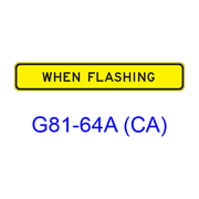 WHEN FLASHING G81-64A (CA)