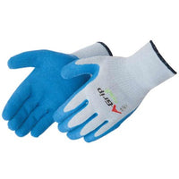 GLOVE BLUE LATEX PALM GREY LG