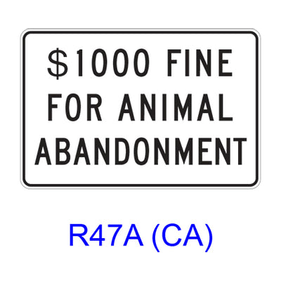 $___ FINE FOR ANIMAL ABANDONMENT R47A(CA)