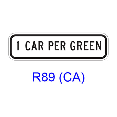 1 CAR (2 CARS) PER GREEN R89(CA)