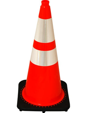 28" Orange PVC Revolution Series Traffic Cone, 10LB NIGHT