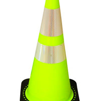 28" Lime PVC Revolution Series Traffic Cone, 7LB LIME NIGHT