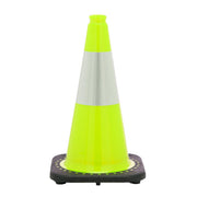 18" Lime PVC Revolution Series Traffic Cone,NIGHT