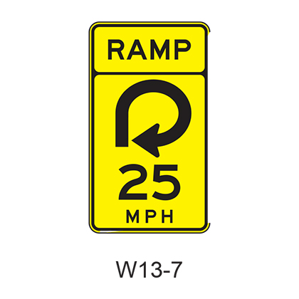 Combination Horizontal Alignment/ Advisory Ramp Speed W13-7