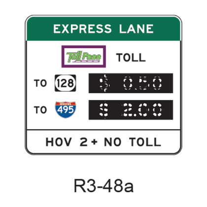 Priced Managed Lane Toll Rate [symbol] R3-48a
