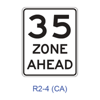Speed Zone Ahead R2-4(CA)