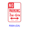 No Parking Specific Hours R30A(CA)