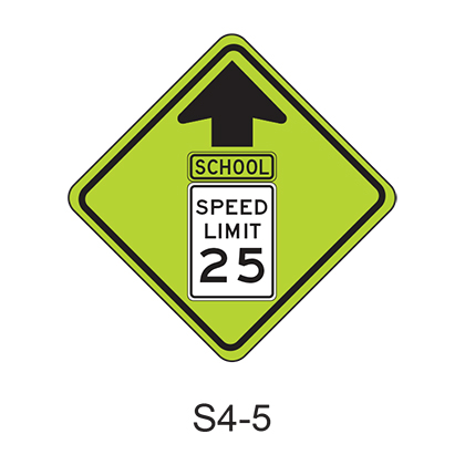 Reduced School Speed Limit Ahead S4-5