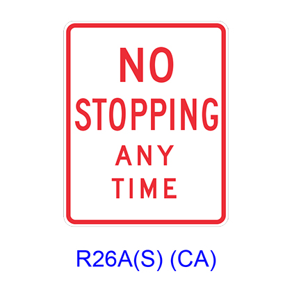 NO STOPPING ANY TIME R26(S)(CA)