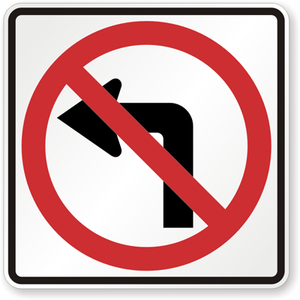 NO LEFT TURN SYMBOL HI 24X24 0