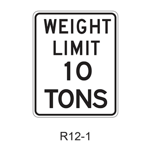 WEIGHT LIMIT XX TONS R12-1