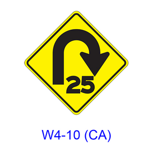 Hairpin Curve/Advisory Speed W4-10(CA)
