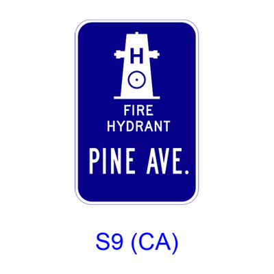 Fire Hydrant Street Name [symbol] S9(CA)