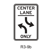 Two-Way Left Turn Only (post-mounted) R3-9b