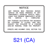 Weigh Station Repair Service [plaque] S21(CA)