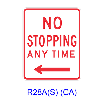 NO STOPPING ANY TIME w/ arrow R28A(S)CA