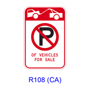 No Parking of Vehicles for Sale [symbol] R108(CA)