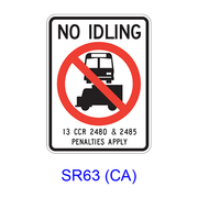 NO IDLING All Buses and Commercial Vehicles [symbol] SR63(CA)