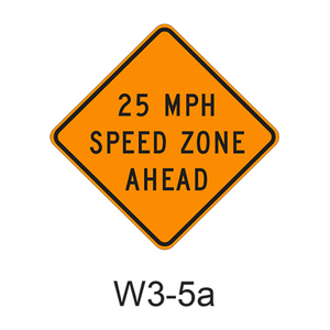 XX MPH SPEED ZONE AHEAD W3-5a