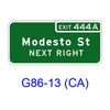 Exit Numbered Supplemental Destination (NEXT RIGHT(LEFT)) G86-13(CA)