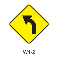 Curve Sign W1-2