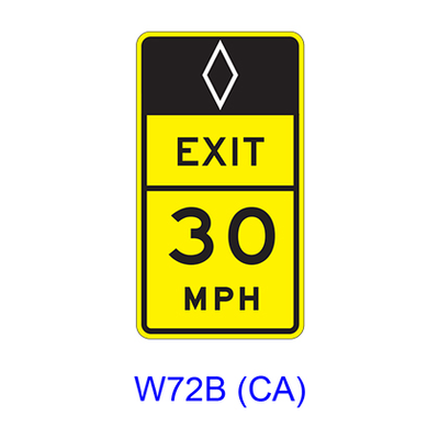 (HOV)Advisory Exit(Ramp) Speed W72B(CA)