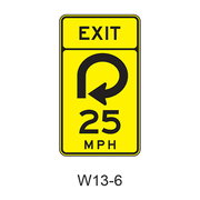 Combination Horizontal Alignment/ Advisory Exit Speed W13-6