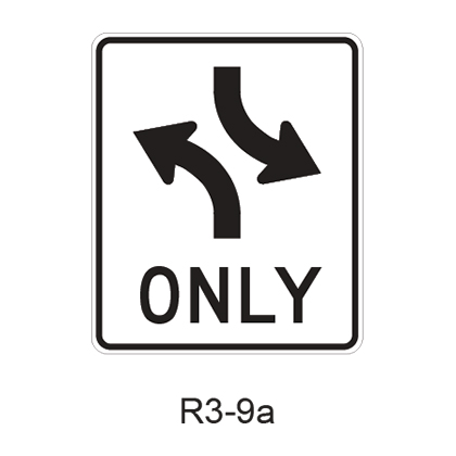 Two-Way Left Turn Only (overhead) R3-9a