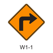 Turn Sign W1-1