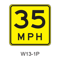 Advisory Speed [plaque] W13-1P