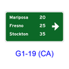 DESTINATION & DISTANCE - 3 LINES (arrow symbol) Sign G1-19(CA)