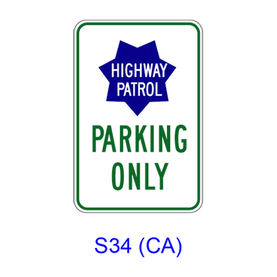 Highway Patrol PARKING ONLY [symbol] S34(CA)