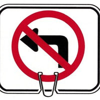 CONE SIGN NO LEFT TURN
