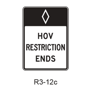 Preferential Lane Ends [HOV symbol] R3-12c