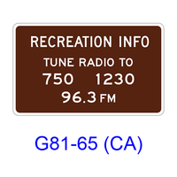 Radio-Recreation Information G81-65(CA)
