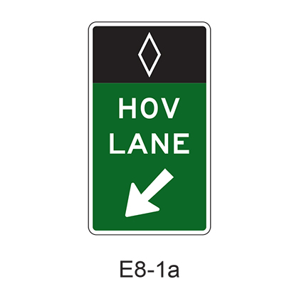 Preferential Lane Intermediate Entrance Gore [HOV symbol] E8-1a