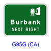 Specific Train Station [symbol] (NEXT RIGHT (LEFT)) G95G(CA)