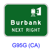 Specific Train Station [symbol] (NEXT RIGHT (LEFT)) G95G(CA)