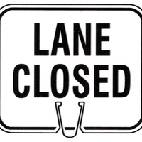 CONE SIGN LANE CLOSED