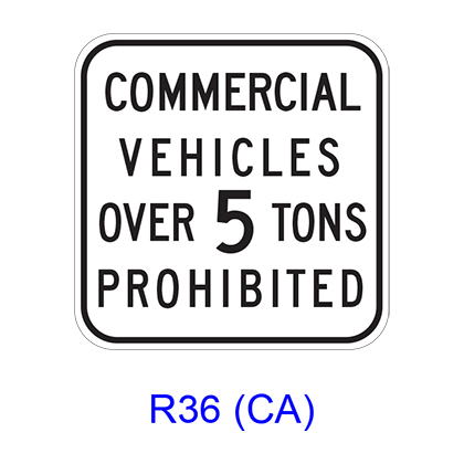 Commercial Vehicle Weight Exclusion R36(CA)