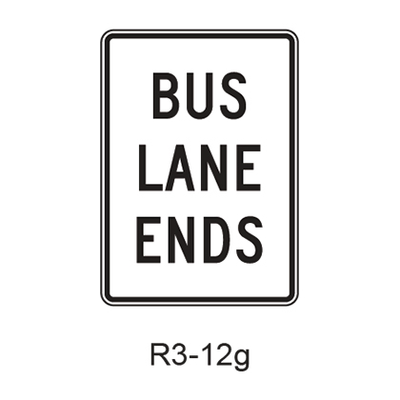 Preferential Lane Ends R3-12g