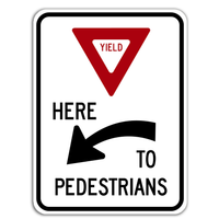 YIELD HERE PED LEFT HI 30" 080