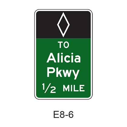 Preferential Lane Intermediate Egress Advance [HOV symbol] E8-6