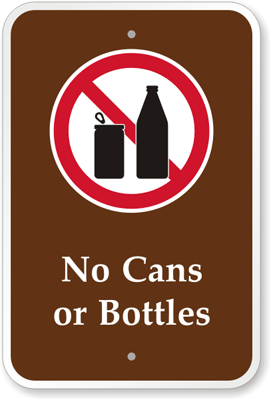 No Bottles or Cans [symbol] PS-101(CA)