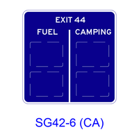 Single-Exit Interchange (Two Services) Mainline EXIT XX SG42-6(CA)