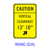 CAUTION VERTICAL CLEARANCE __' __" Arrow W34C(CA)
