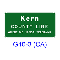 County Line Sign w/WHERE WE HONOR VETERANS G10-3(CA)