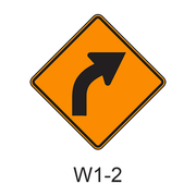 Curve Sign W1-2