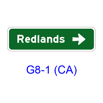Destination & Street Name w/ arrow G8-1(CA)